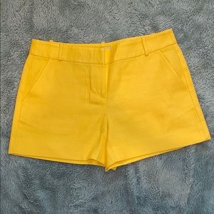 Yellow High-Rise Textured Shorts by LOFT